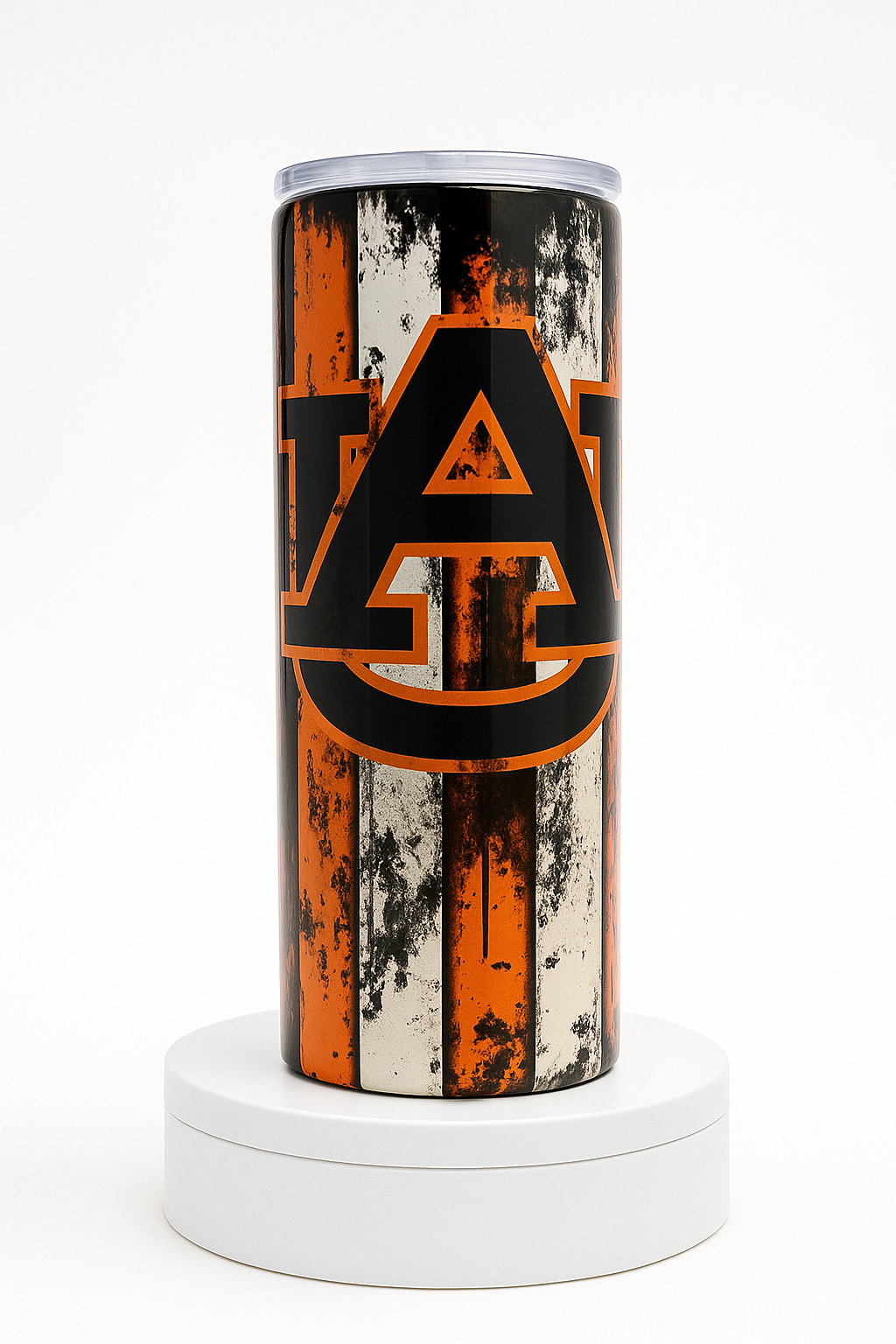 Auburn Grunge Stripe Tumbler – 20 oz Stainless Steel Drinkware