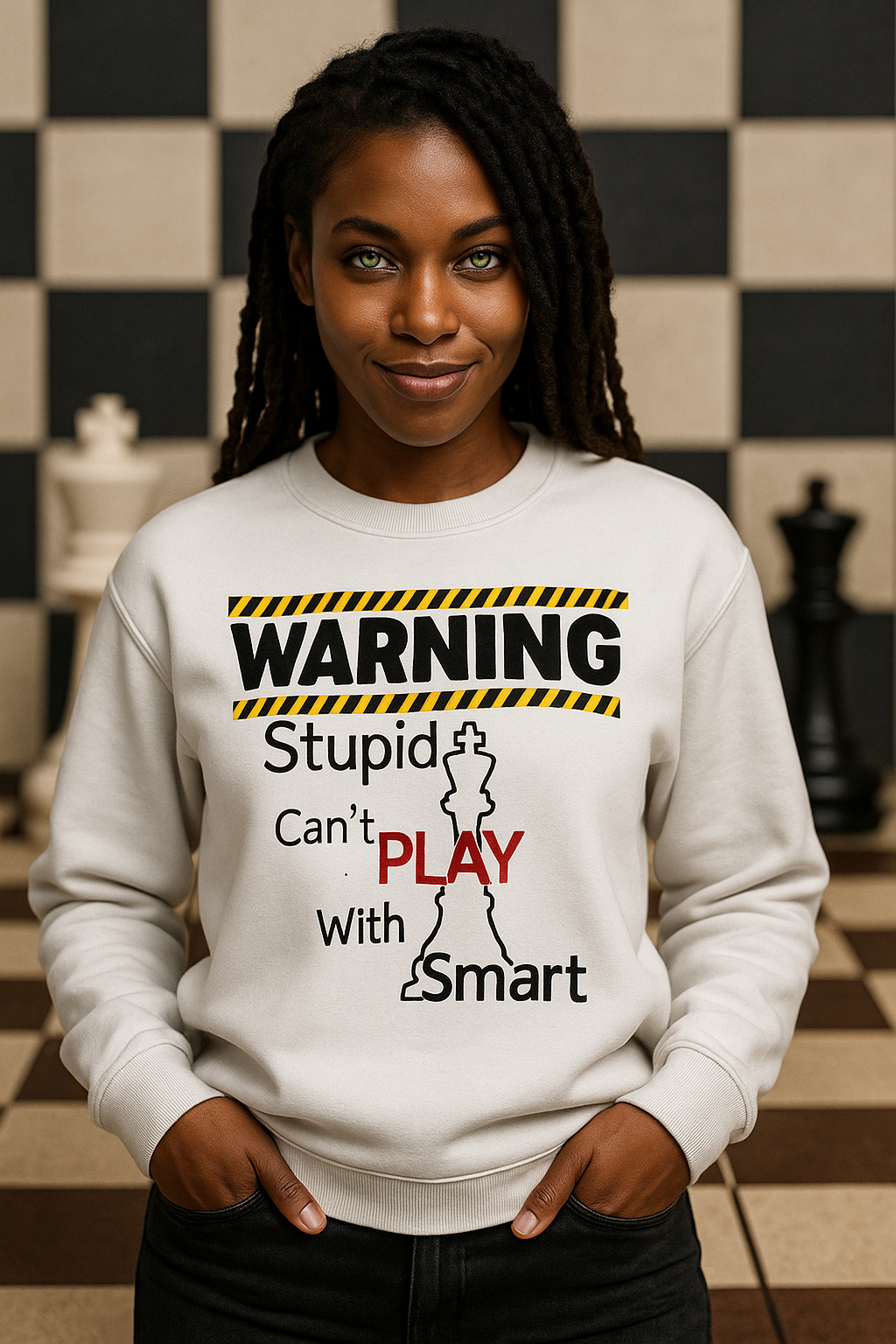 ‘’Warning: Stupid Can’t Play with Smart” Sweatshirt