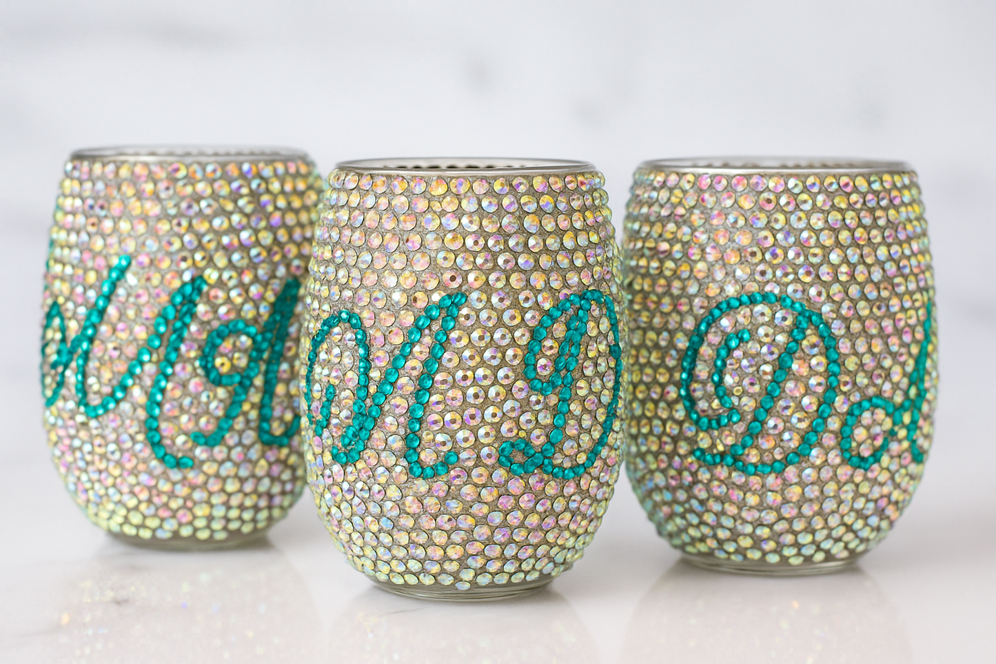 15 OZ RHINESTONE WINE GLASS