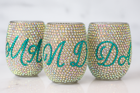 15 OZ RHINESTONE WINE GLASS